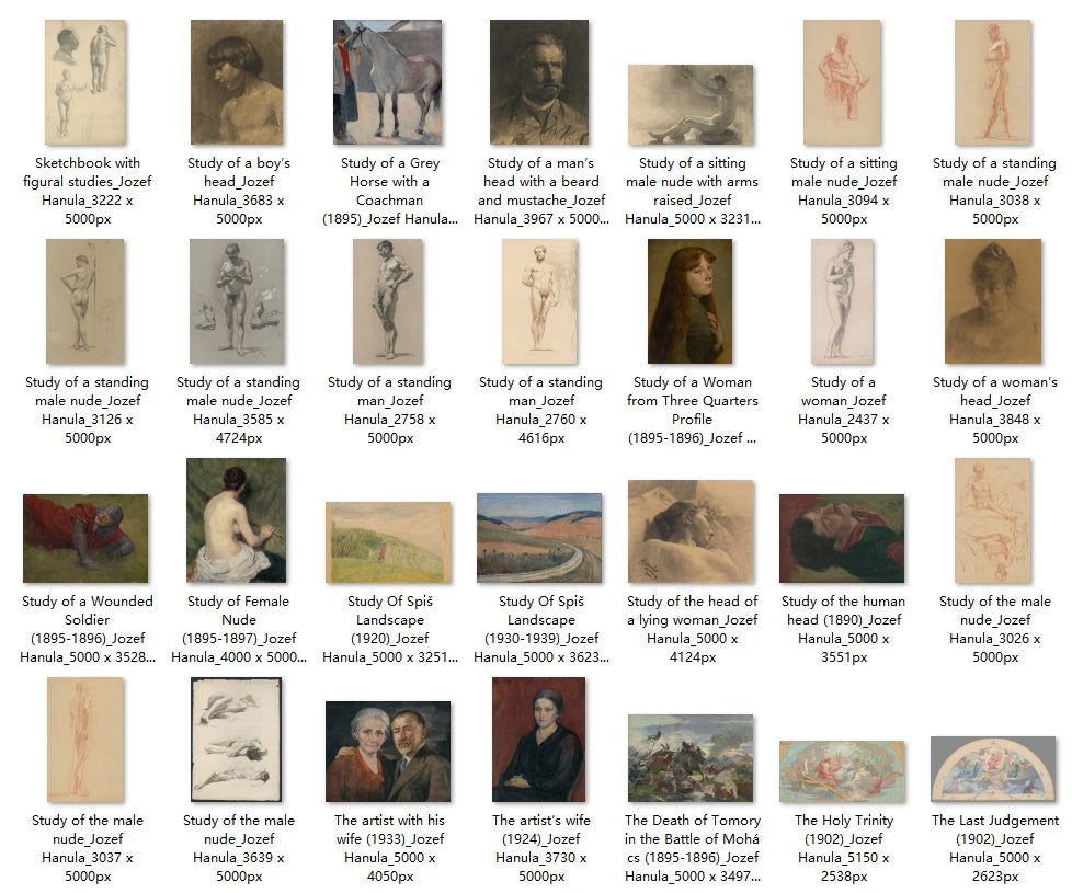 93 Painting Images by Jozef Hanula (Slovak, 1863-1944)