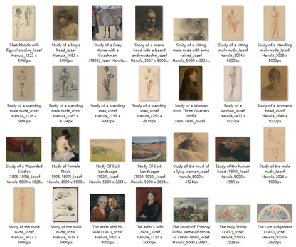 93 Painting Images by Jozef Hanula (Slovak, 1863-1944)