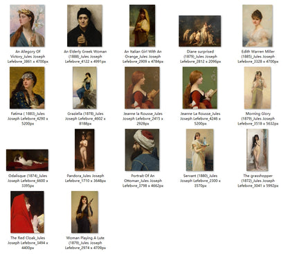 17 Painting Images by Jules Joseph Lefebvre (French, 1836–1911)