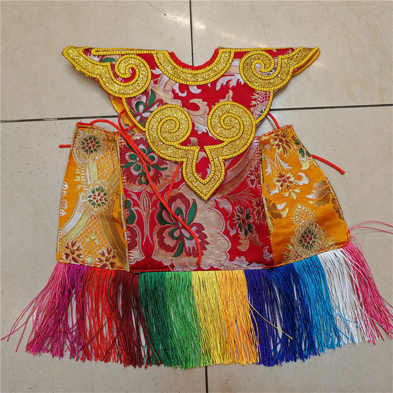 Gandhanra Hand-sewn traditional Tibetan Buddha Statue Robe Clothes dress, hand-sewn, traditional styles and follow rituals, provide a rich and culturally authentic touch, adding an element of spiritual depth to your altar.