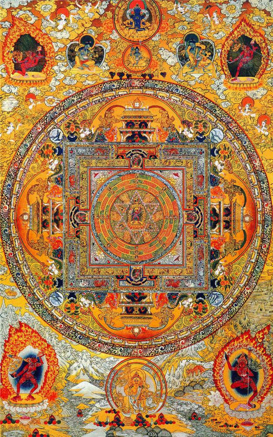2783-唐卡-HBMT-089曼陀罗套装 - Tibetan thangka painting, front view
