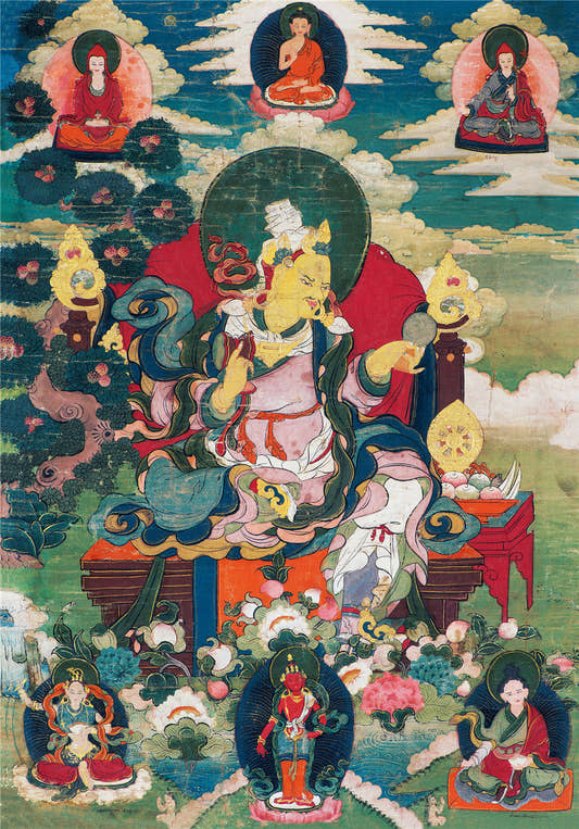 2769-唐卡-HBMT-073莲师-莲花王藏东宁玛派绢本53 - Tibetan thangka painting, front view