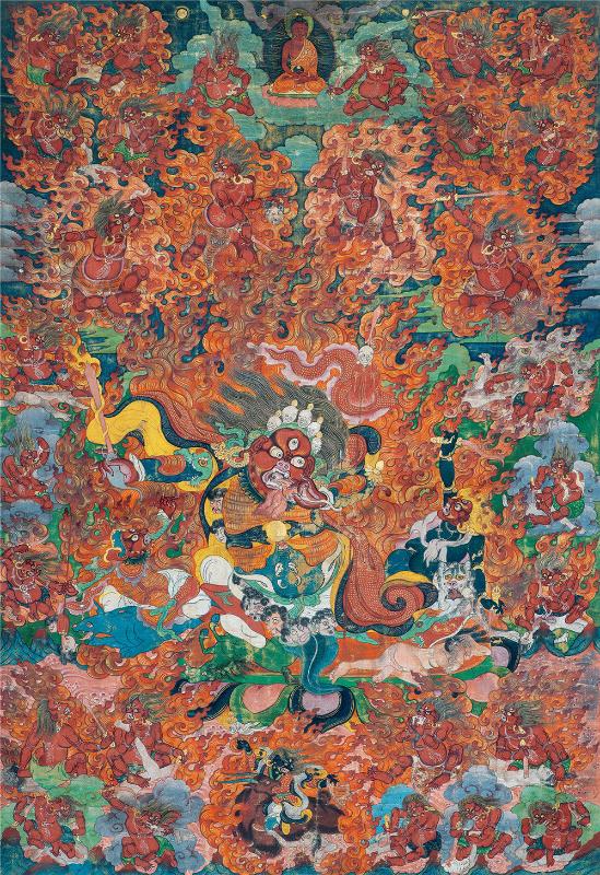 Gandhanra Tibetan Thangka Art - Vairocana - Mahavairocana - from Kathok Monastery - Giclee Print with Mineral Pigments