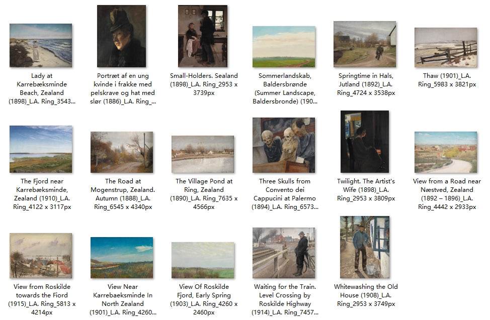 41 Painting Images by L.A. Ring Danish, 1854 – 1933 - Tibetan Buddhist thangka, detailed view