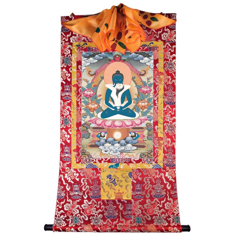 Gandhanra Tibetan Thangka Art - Samantabhadra in Yab Yum - from Kathok Monastery - Giclee Print with Mineral Pigments