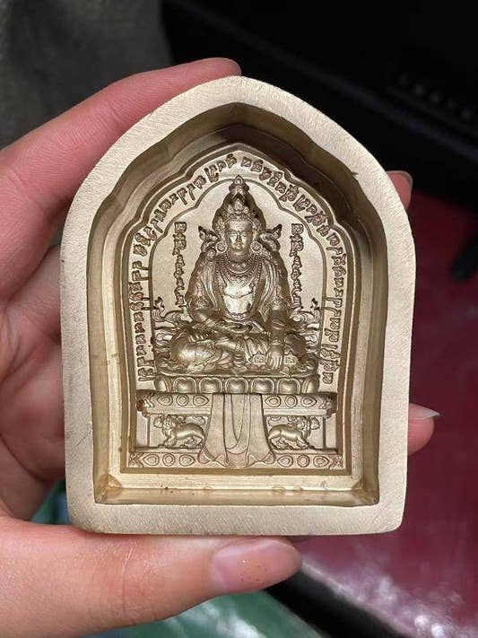Tonpa Shenrab Miwoche Tsa Tsa Mold - Tibetan tsa tsa mold, front view