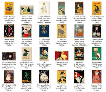 96 Painting Images by Leonetto Cappiello Italian, 1875-1942 - Tibetan Buddhist thangka, close-up detail