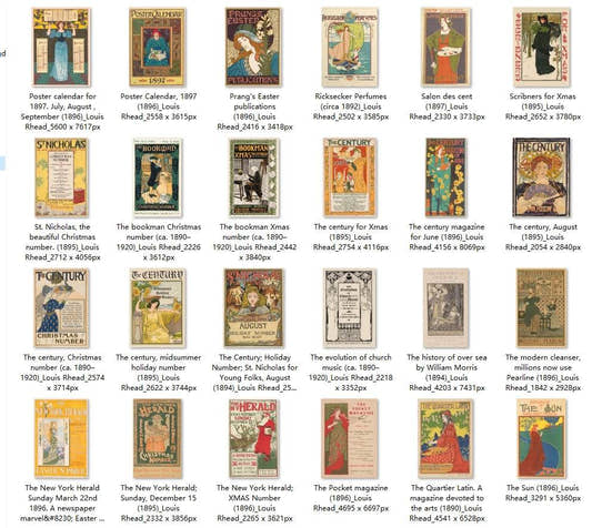 52 Painting Images by Louis Rhead American, 1857-1926 - Tibetan Buddhist thangka, detailed view