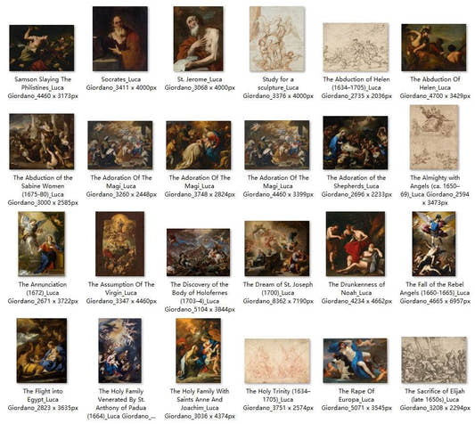 54 Painting Images by Luca Giordano Italian, 1634-1705 - Tibetan Buddhist thangka, detailed view