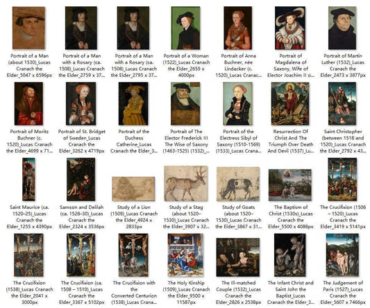 73 Painting Images by Lucas Cranach the Elder German, 1472 - 1553 - Tibetan Buddhist thangka, detailed view