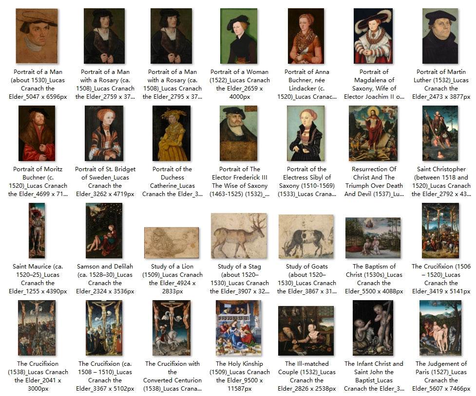 73 Painting Images by Lucas Cranach the Elder German, 1472 - 1553 - Tibetan Buddhist thangka, detailed view