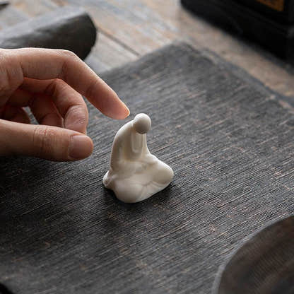 White Porcelain Meditation Buddha Statues - Tibetan Buddhist statue, view 4