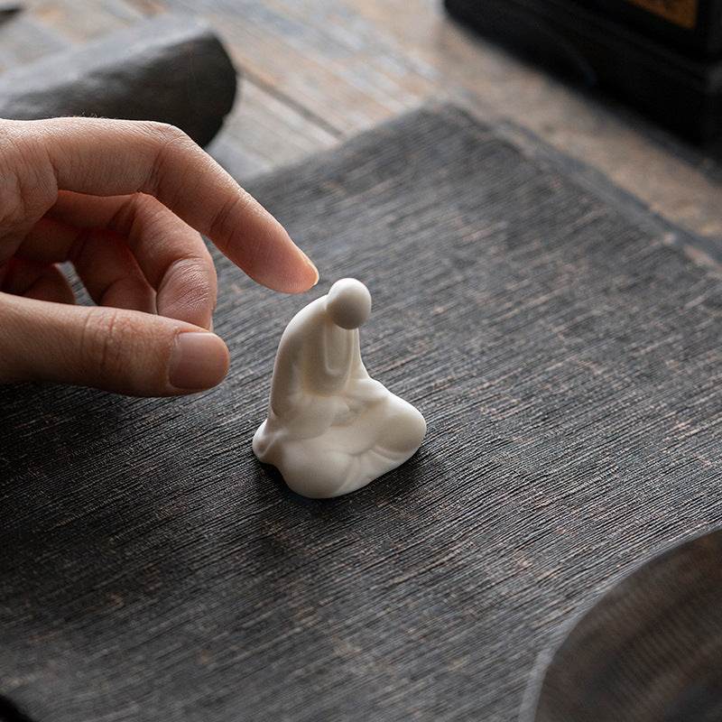 White Porcelain Meditation Buddha Statues - Tibetan Buddhist statue, view 4