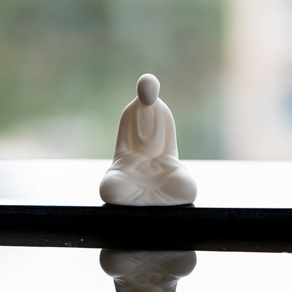 White Porcelain Meditation Buddha Statues