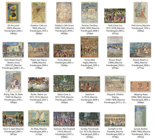 60 Painting Images by Maurice Prendergast American, 1858-1924 - Tibetan Buddhist thangka, detailed view