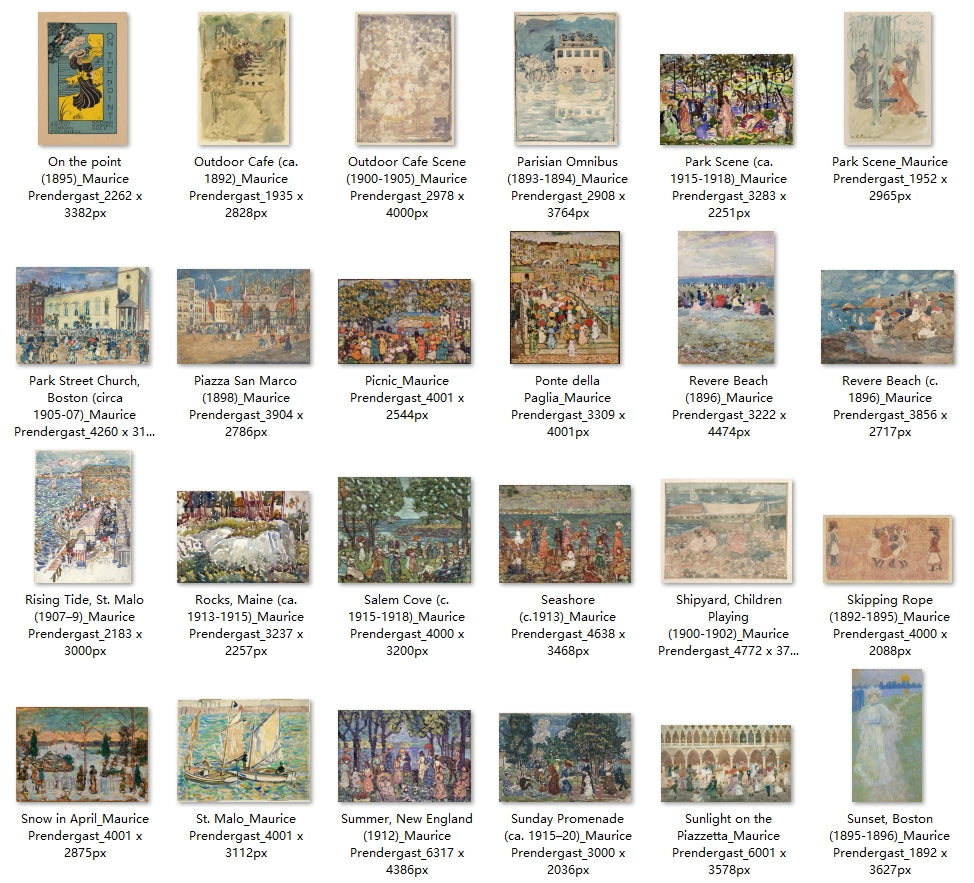 60 Painting Images by Maurice Prendergast (American, 1858-1924)