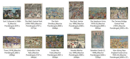 60 Painting Images by Maurice Prendergast American, 1858-1924 - Tibetan Buddhist thangka, close-up detail