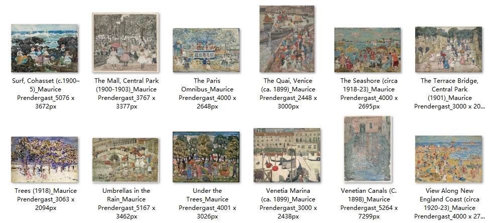 60 Painting Images by Maurice Prendergast American, 1858-1924 - Tibetan Buddhist thangka, close-up detail