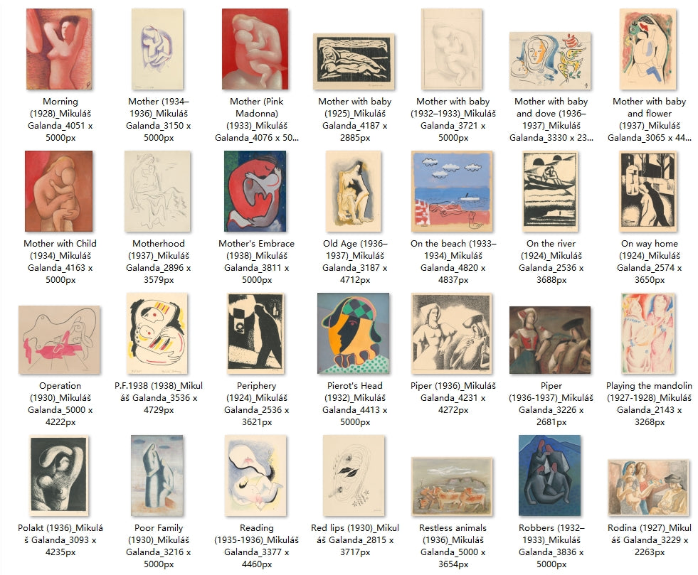 181 Painting Images by Mikuláš Galanda (Slovak, 1895 – 1938)