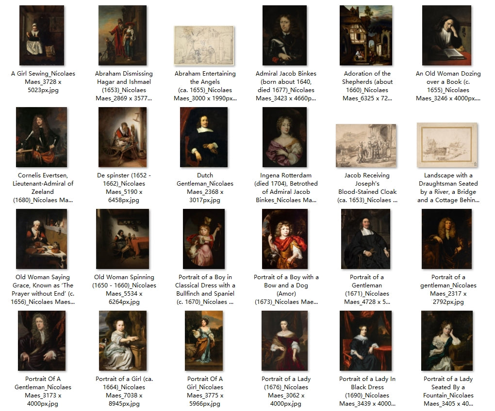 63 Painting Images by Nicolaes Maes (Dutch, 1634 - 1693)