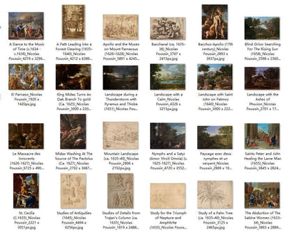 48 Painting Images by Nicolas Poussin French, 1594-1665 - Tibetan Buddhist thangka, front view