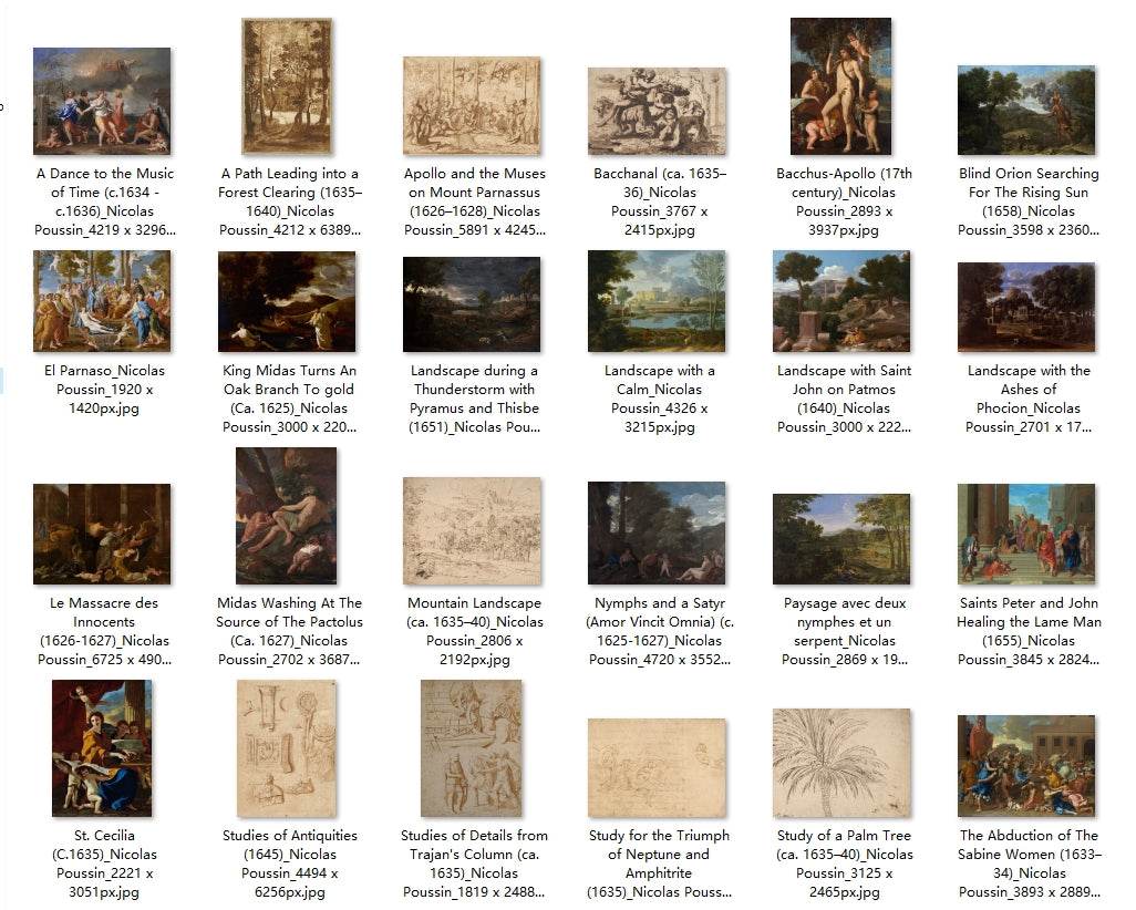 48 Painting Images by Nicolas Poussin French, 1594-1665 - Tibetan Buddhist thangka, front view