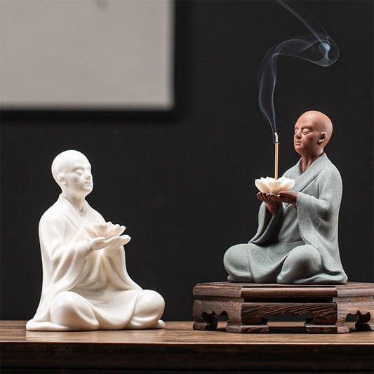 Buddha Statue Incense Stick - Tibetan Buddhist statue, front view