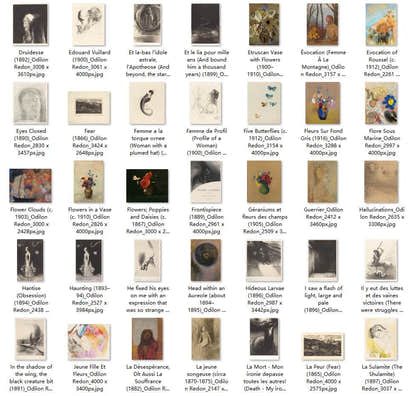 162 Painting Images by Odilon Redon French, 1840-1916 - Tibetan Buddhist thangka, detailed view