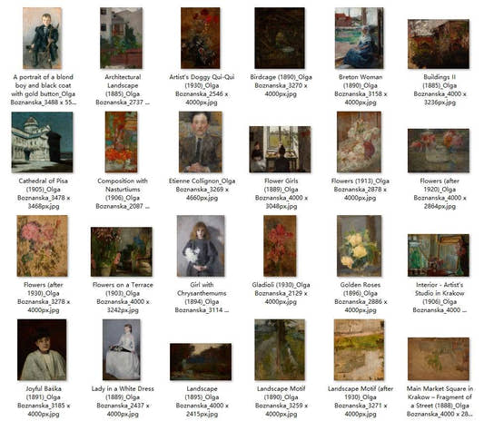 107 Painting Images by Olga Boznanska Polish, 1865 – 1940 - Tibetan Buddhist thangka, front view