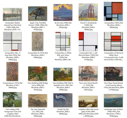 32 Painting Images by Piet Mondrian (Dutch, 1872 - 1944)