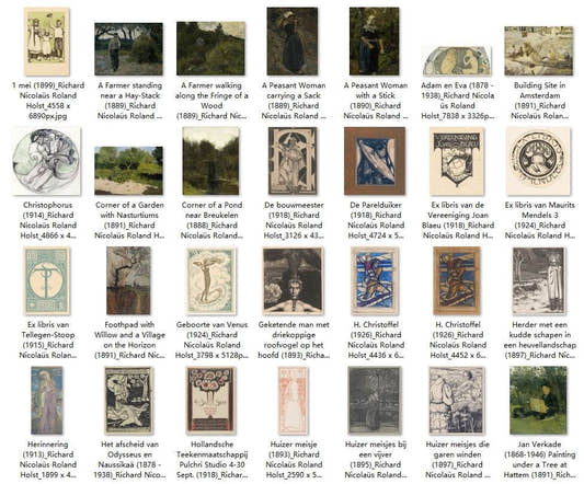 90 Painting Images by Richard Nicolaüs Roland Holst Dutch, 1868 - 1938 - Tibetan Buddhist thangka, front view