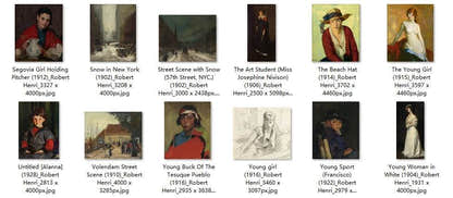 60 Painting Images by Robert Henri American, 1865-1929 - Tibetan Buddhist thangka, close-up detail