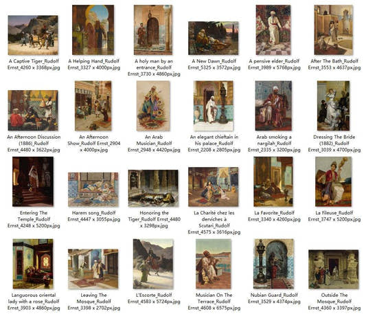 61 Painting Images by Rudolf Ernst Austrian, 1854 - 1932 - Tibetan Buddhist thangka, front view