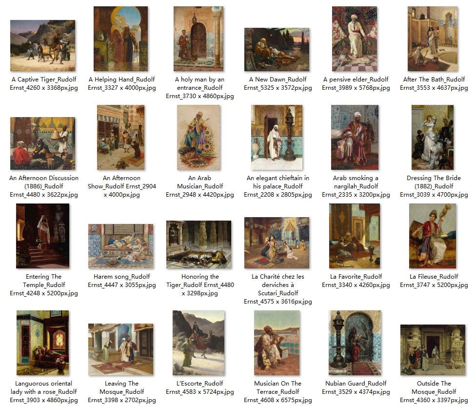 61 Painting Images by Rudolf Ernst Austrian, 1854 - 1932 - Tibetan Buddhist thangka, front view