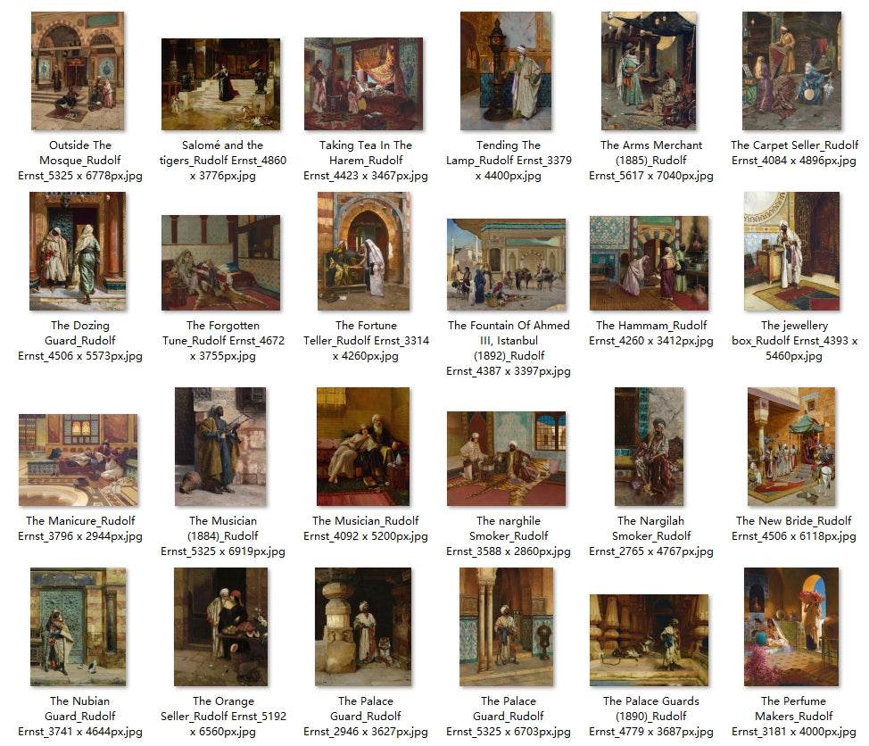 61 Painting Images by Rudolf Ernst Austrian, 1854 - 1932 - Tibetan Buddhist thangka, detailed view