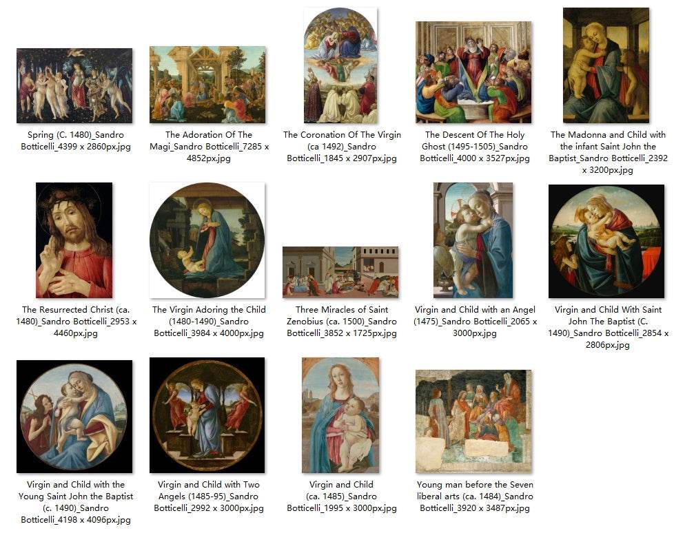 29 Painting Images by Sandro Botticelli Italian, 1444-1510 - Tibetan Buddhist thangka, detailed view