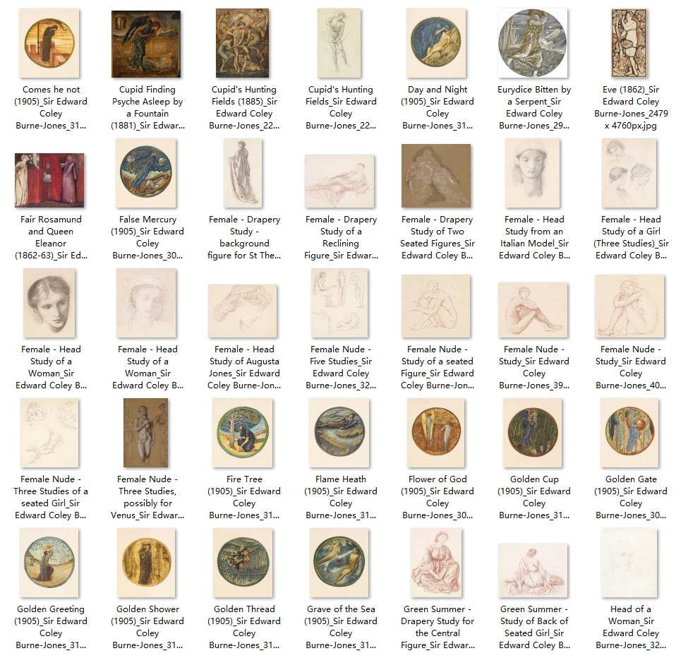 216 Painting Images by Sir Edward Coley Burne-Jones English, 1833 – 1898 - Tibetan Buddhist thangka, detailed view