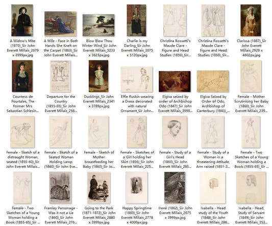 109 Painting Images by Sir John Everett Millais English, 1829-1896 - Tibetan Buddhist thangka, front view