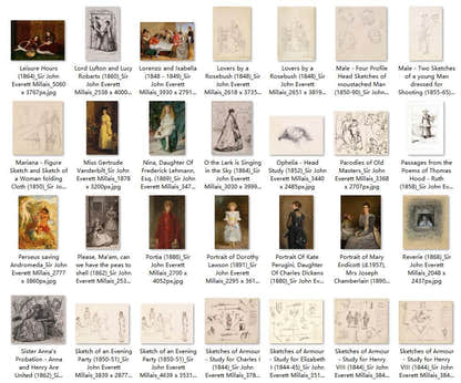 109 Painting Images by Sir John Everett Millais English, 1829-1896 - Tibetan Buddhist thangka, detailed view