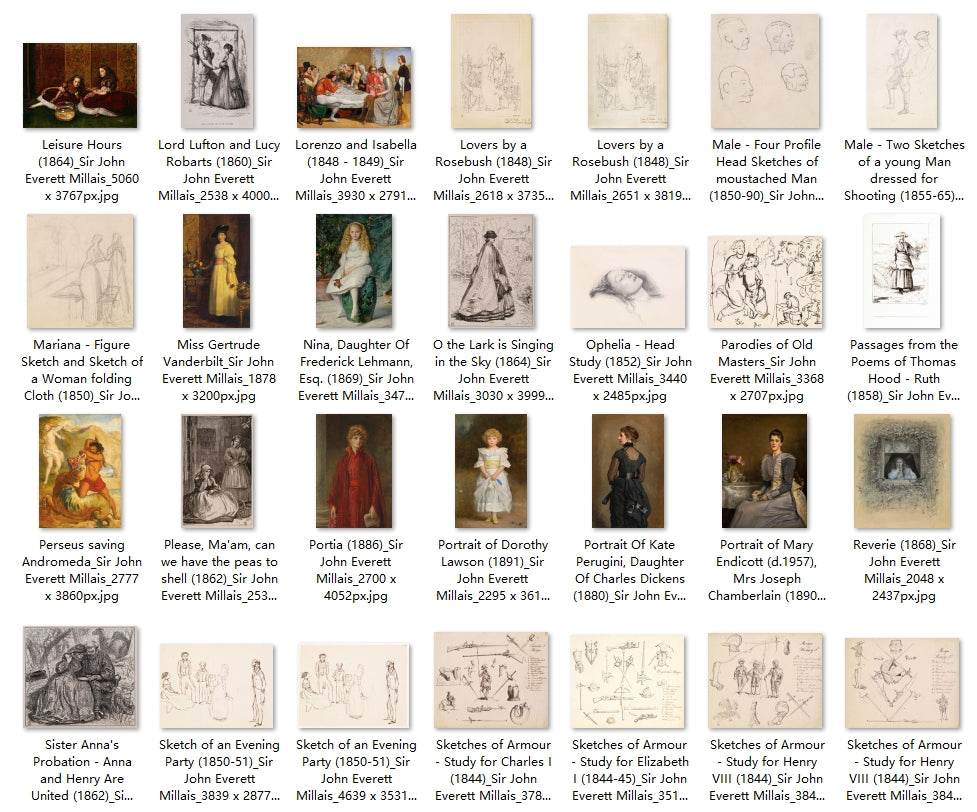 109 Painting Images by Sir John Everett Millais English, 1829-1896 - Tibetan Buddhist thangka, detailed view