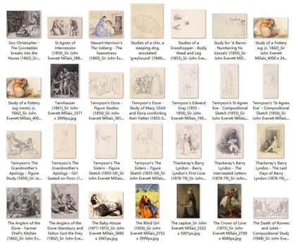 109 Painting Images by Sir John Everett Millais English, 1829-1896 - Tibetan Buddhist thangka, close-up detail