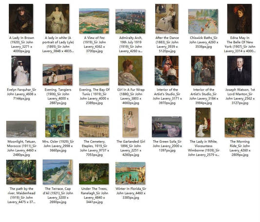 25 Painting Images by Sir John Lavery Irish, 1856 – 1941 - Tibetan Buddhist thangka, front view