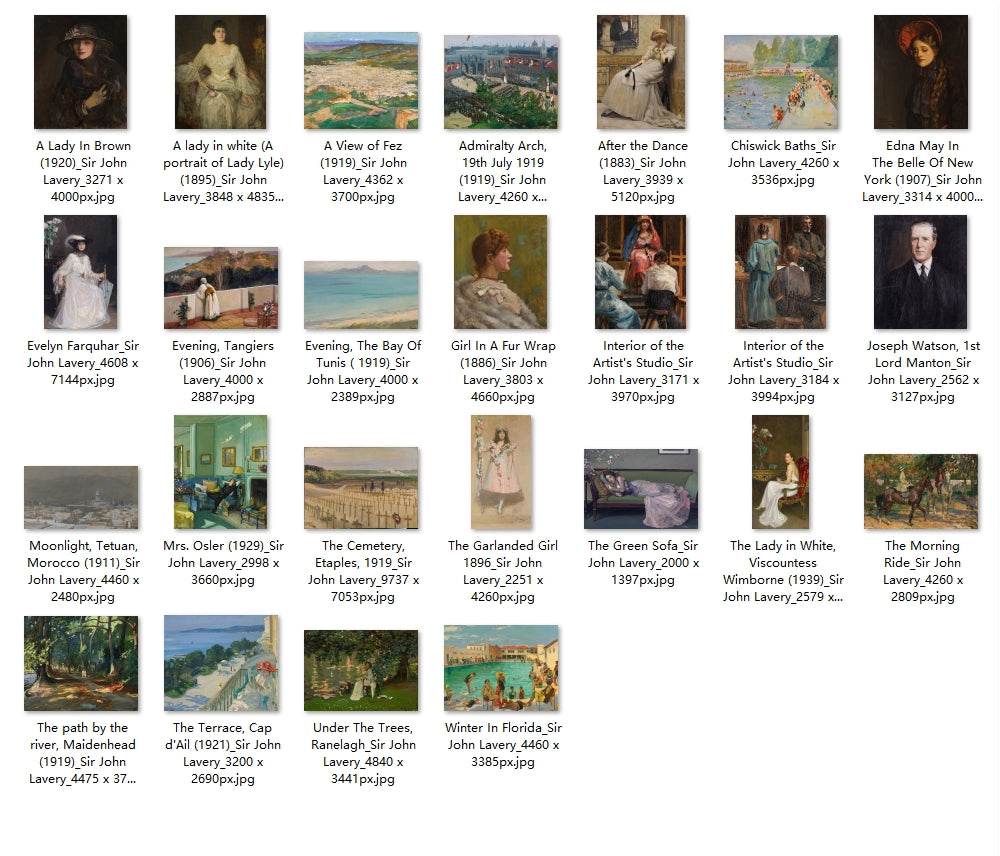 25 Painting Images by Sir John Lavery Irish, 1856 – 1941 - Tibetan Buddhist thangka, front view