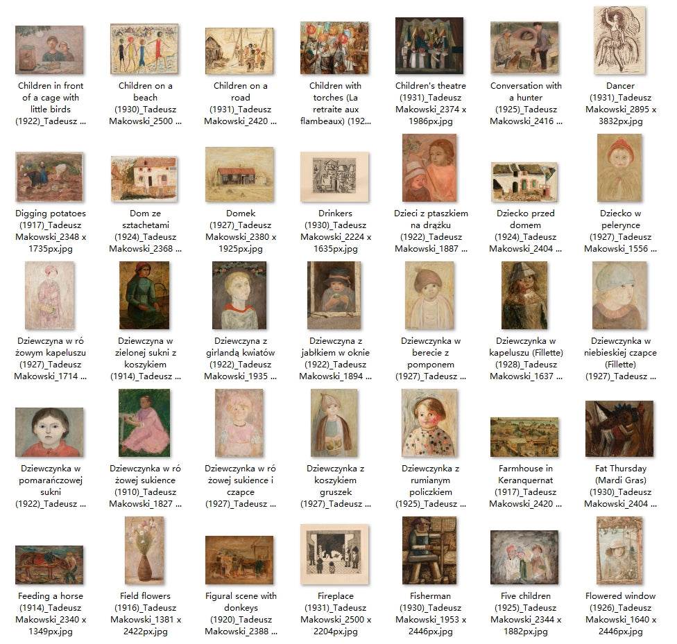 280 Painting Images by Tadeusz Makowski Polish, 1882-1932 - Tibetan Buddhist thangka, detailed view