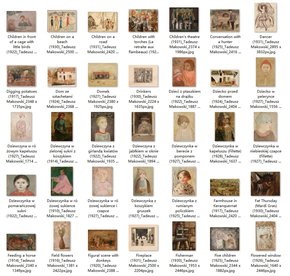 280 Painting Images by Tadeusz Makowski (Polish, 1882-1932)