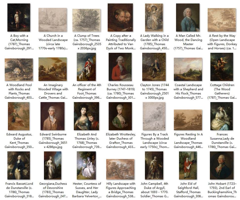 103 Painting Images by Thomas Gainsborough English, 1727-1788 - Tibetan Buddhist thangka, front view