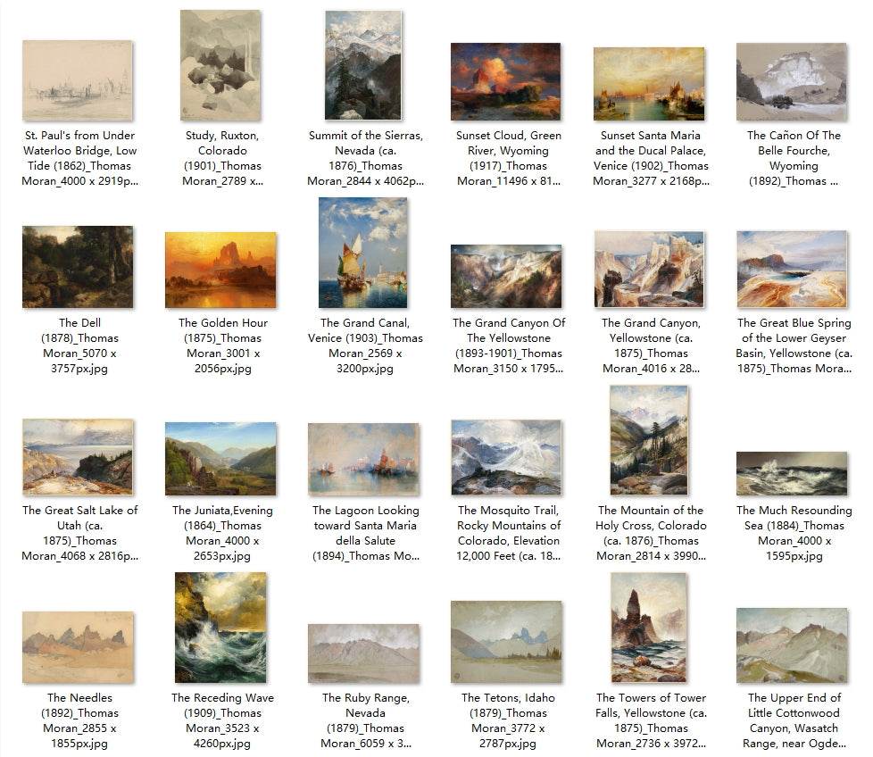 94 Painting Images by Thomas Moran American, 1837-1926 - Tibetan Buddhist thangka, close-up detail