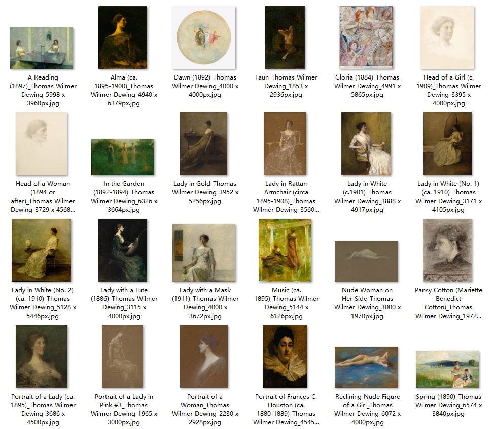 36 Painting Images by Thomas Wilmer Dewing American, 1851-1938 - Tibetan Buddhist thangka, front view