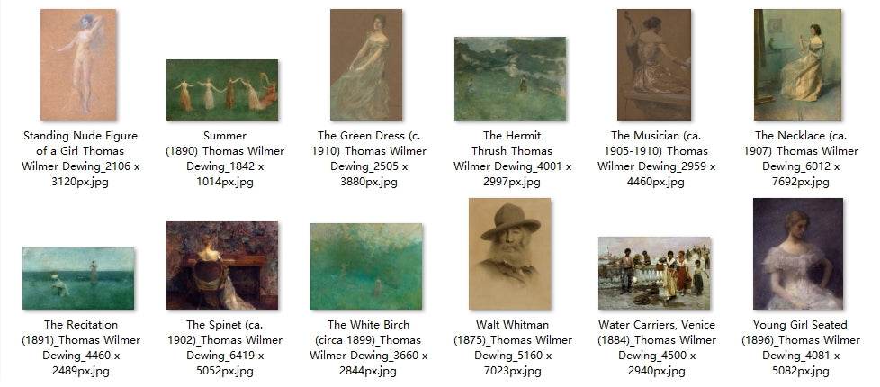 36 Painting Images by Thomas Wilmer Dewing American, 1851-1938 - Tibetan Buddhist thangka, detailed view