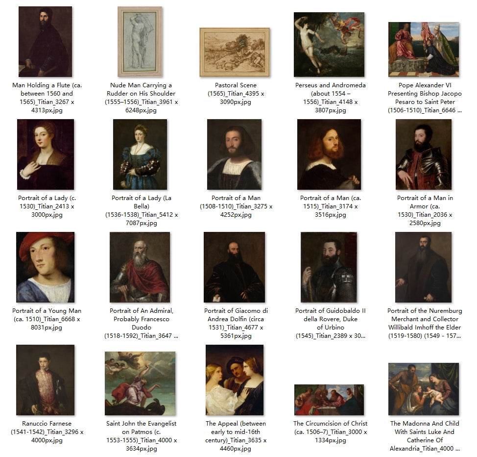51 Painting Images by Titian Italian, c. 1488-1576 - Tibetan Buddhist thangka, detailed view